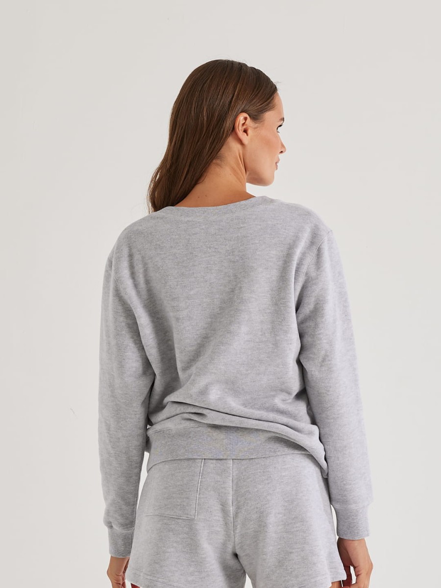 Bawełniana bluza damska ALL DAY w kolorze szarym – stylizacja