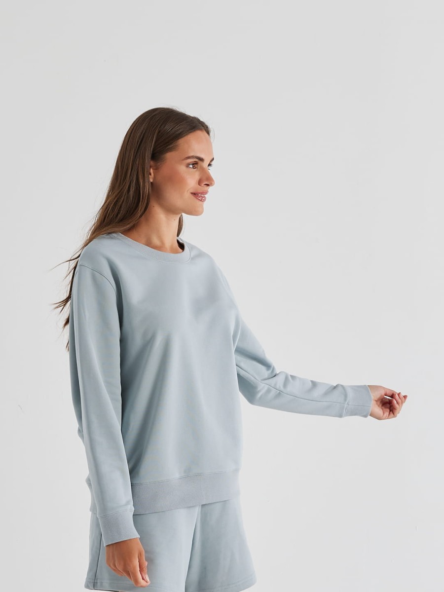 Szałwiowy komplet damski Maffei – bluza i spodenki ALL DAY