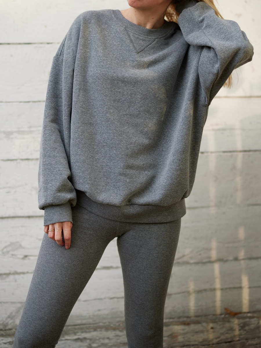 Ciemnoszara bluza damska BOBBI marki Maffei – lekko oversize’owy fason