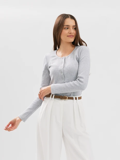 Longsleeve FEEL FREE jasny szary