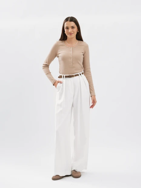 Longsleeve FEEL FREE karmelowy