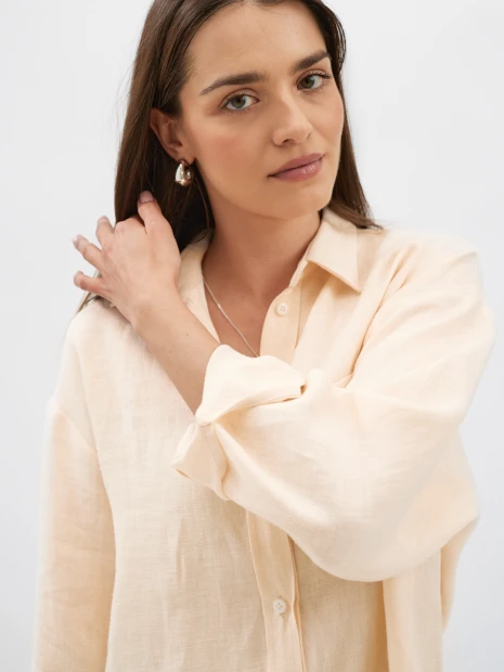 Koszula lniana Philo vanilia