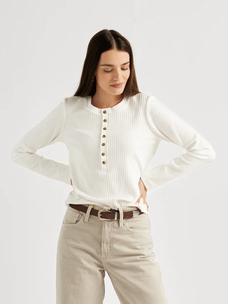 Longsleeve bawełniany EOS ecru