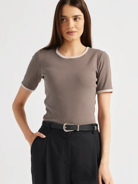 Tshirt bawełniany REY mocca